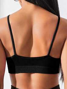 Easithlete Easithlete Round Neck Sports Tee Workout Cami Top - Black - View 2