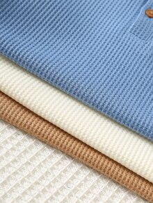 SHEIN 兒童男童 Polo 短袖 T 恤，純色短袖領口上衣 - 彩色 - 查看 7