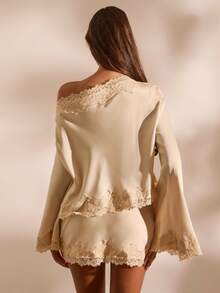 Opulessa Casual Solid Color Woven Patchwork Shirt & Skirt Women's 2 Pieces Set - White - View 7