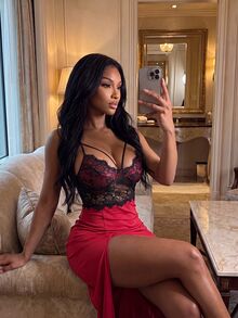 SHEIN SXY Women Sexy Lace Patchwork Slit Nightgown - Burgundy - View 7