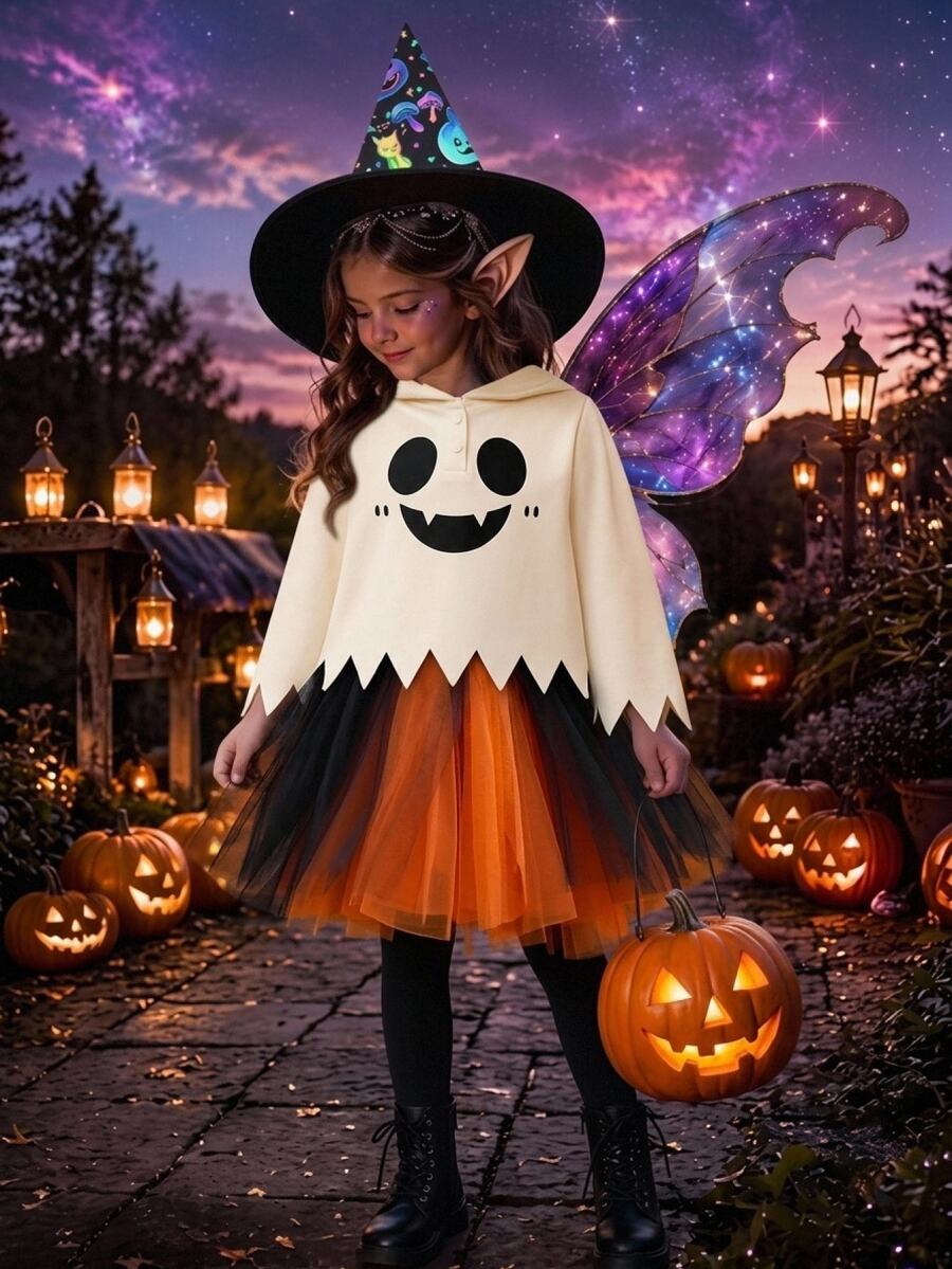 Kids Young Girls Young Girl Fun Halloween Autumn Sweatshirt For Holiday Party