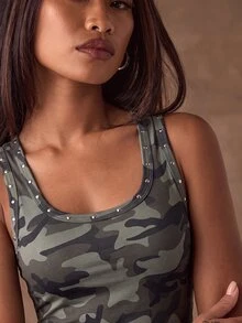 SHEIN BAE Women's Summer Casual Camouflage Print Tank Top - Multicolor - View 6