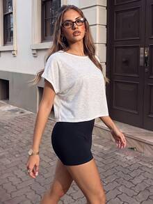 Dewbera Dewbera Women's Casual Minimalist Floral Print Sports T-Shirt For Fitness And Outdoor - White - View 5
