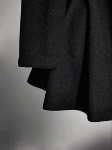 SHEIN ICON Plus-Size Women's Retro Sexy Formal Simple Elegant Large Lapel Urban Commuting Heiress Style Double-Breasted Black Overcoat Autumn Office Evening - Black - View 8
