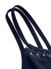 SHEIN Cheerettes Women's 2 In 1 Patchwork Casual Daily Sports Bra - Blue - View 6