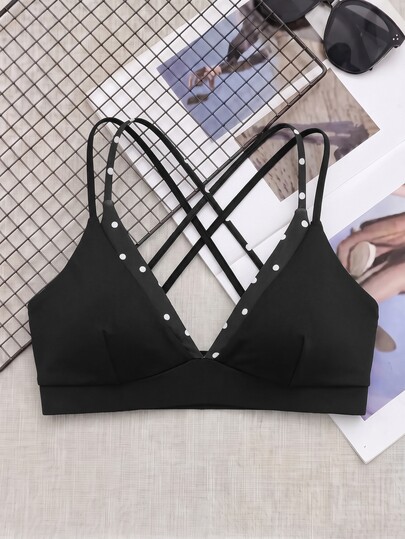 SHEIN Cheerettes Women's 2 In 1 Patchwork Casual Daily Sports Bra