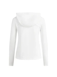 SHEIN Cheerettes 女款長袖極簡風運動運動衫 - 白色 - 查看 4