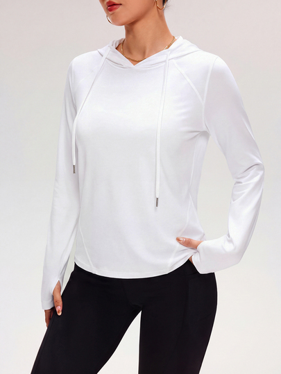 SHEIN Cheerettes Sweatshirt Olahraga Minimalis Lengan Panjang Wanita