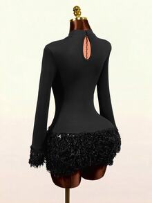 Mistrie Women's Solid Color Casual Elegant Daily Autumn Dress Cocktail Night Out Black - Black - View 8