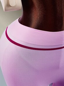 Amplova Women's Colorblock Pleated Camisole Top And High-Waisted Leggings Casual Workout Sports Set Pink Seamless Spaghetti-Strap Top And Long Flared Pants - Pink - View 8