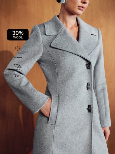 MOTF PREMIUM WOMEN'S SOLID COLOR FASHION VERSATILE DAILY OVERCOAT