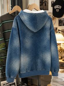 Teen Girl Letter Graphic Drop Shoulder Autumn Winter Sweatshirt - Multicolor - View 3