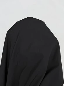 SHEIN Clasi Jaket Berkerudung Berlapisan Termal Serbaguna Kasual Musim Dingin Ukuran Besar - Hitam - View 12