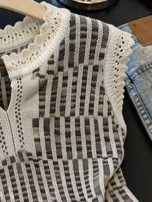 Penseblé 女款高級鏤空針織無袖背心 - 彩色 - 查看 6