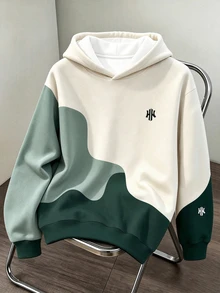 Daypath Men's Geometric Color Block Print Hoodie, 100% Cotton - Multicolor - View 1