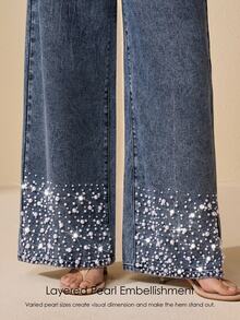 Selenza Women's Elegant Beaded Jeans - Blue - View 9