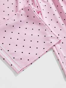 ROMWE Vintage Y2K Sweet Retro Polka Dot Versatile All-Match Casual Ultra Low Waist Loose Women's Sweatpants - Pink - View 5