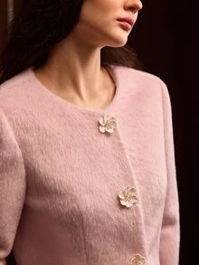 MOTF PREMIUM MANTEL WOL PENDEK WANITA UNTUK MUSIM GUGUR/DINGIN - Berwarna merah muda - View 3
