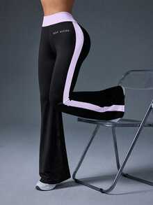 Eassivo Eassivo Women's Colorblock Patchwork Flare Leg Sports Pants - Multicolor - View 4