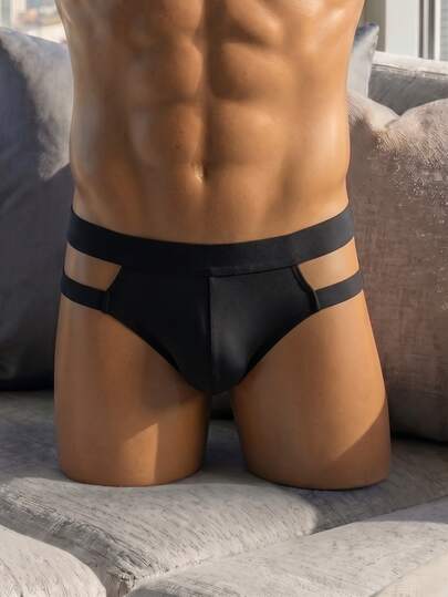 DrisQ DrisQ Men's Hollow Out Solid Color Breathable Briefs Sexy Underwear