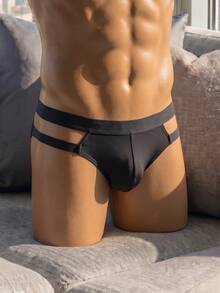 DrisQ DrisQ Men's Hollow Out Solid Color Breathable Briefs Sexy Underwear - Black - View 3