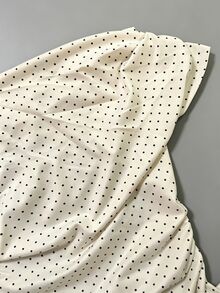 IslaSuriya 2pcs Women Summer Polka Dot Print Ruched Cold Shoulder T-Shirt - Apricot - View 3