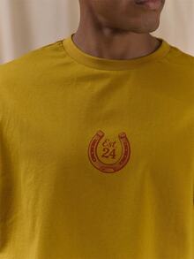 Musero Oversized Graphic Tshirt Front Center Graphic "EST 24" Spring Summer Essentials - Yellow - View 5