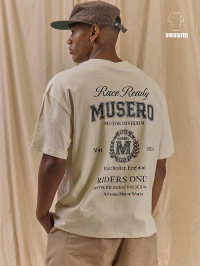 Musero Oversized Graphic Short Sleeve Tshirt "RACE READY" Graphic Back Print Spring Summer Essentials
