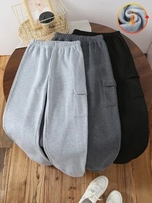 SHEIN 3件組青少年男孩運動長褲 - 彩色 - 查看 4
