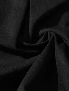 EMERY ROSE Summer Slimming Black Elegant Casual Large Pocket Rolled Hem Loose A-Line Blazer Shorts Brunch Office - Black - View 7