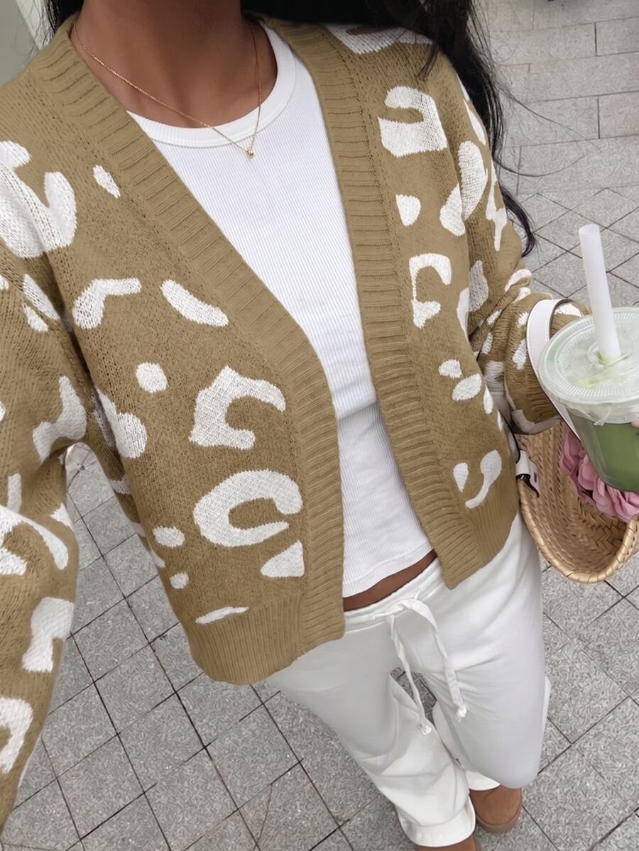 SHEIN Unity 女款全印花休閒百搭日常穿著開襟衫