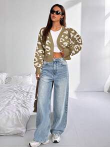 SHEIN Unity 女款全印花休閒百搭日常穿著開襟衫 - 彩色 - 查看 6