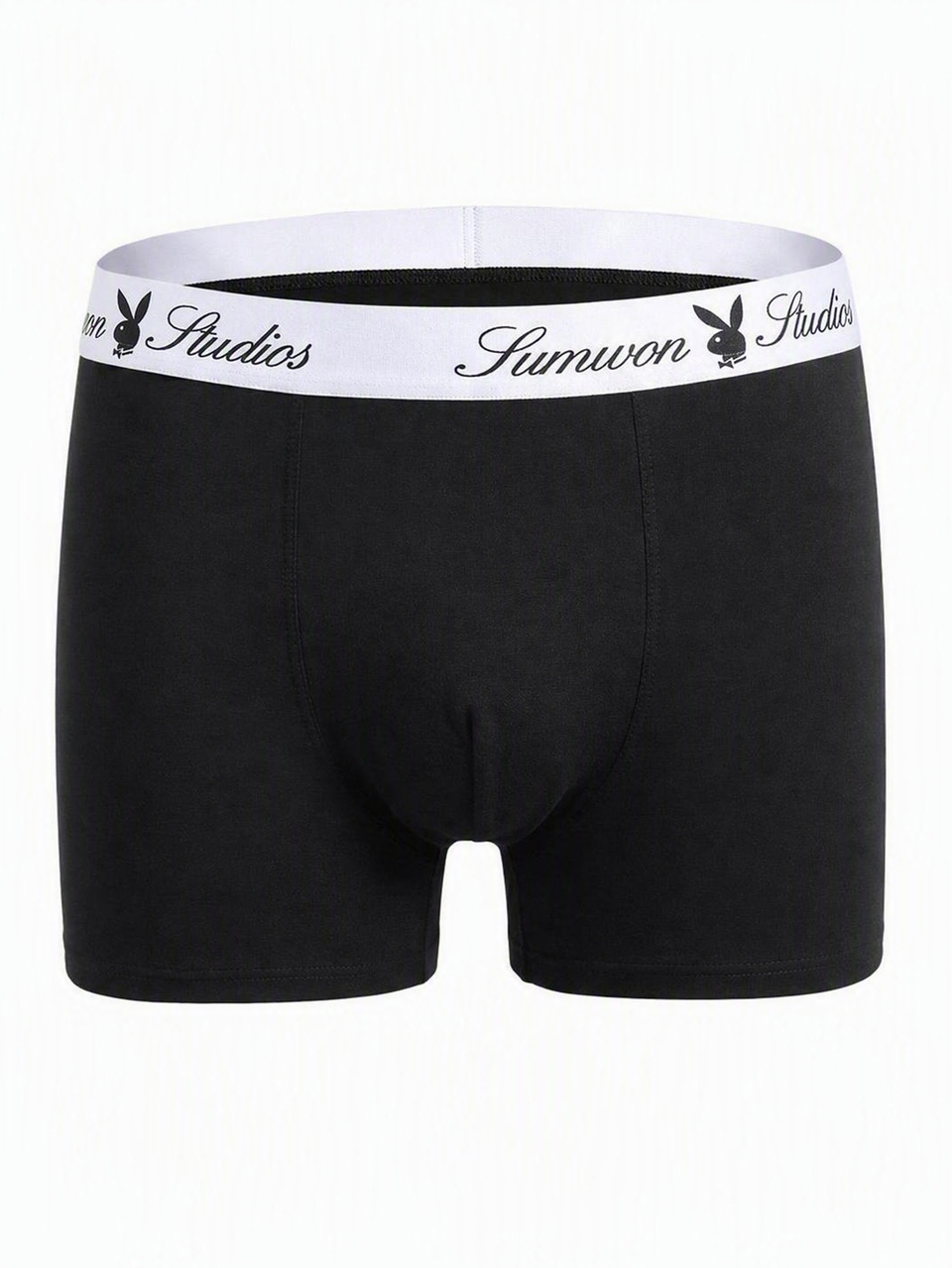 PLAYBOY X SUMWON Boxer-short 2 pièces avec imprimé logo lapin toile d'araignée, ceinture élastique, ensemble de sous-vêtements pour hommes Halloween