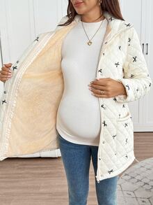 SHEIN Jaket Hamil Motif Pita 3-in-1 - Putih - View 6