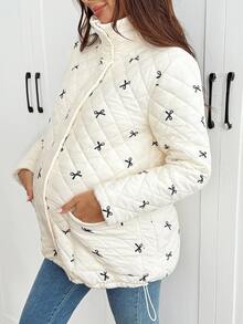 SHEIN Jaket Hamil Motif Pita 3-in-1 - Putih - View 3