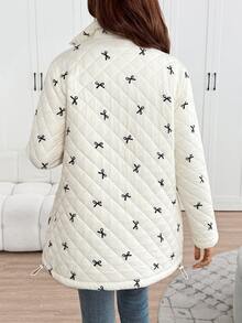 SHEIN Jaket Hamil Motif Pita 3-in-1 - Putih - View 8