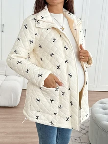 SHEIN Jaket Hamil Motif Pita 3-in-1 - Putih - View 7