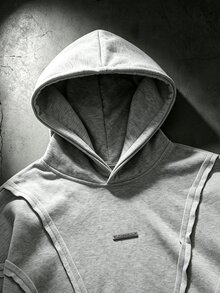AXEPEAK 男士大尺碼連帽衫 - 灰色 - 查看 3