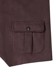 Manfinity Bizformal Men's Business Double Pocket Design Vest, Classic Autumn/Winter Mature Style Inner Layer Business Commute Suede Velvet Suit Vest - Rust Brown - View 4