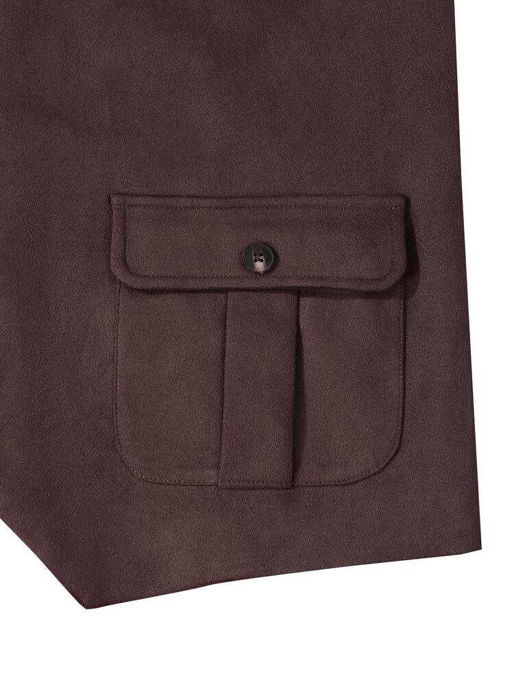 Manfinity Bizformal Men's Business Double Pocket Design Vest, Classic Autumn/Winter Mature Style Inner Layer Business Commute Suede Velvet Suit Vest, Brown, Formal - Rust Brown - View 4