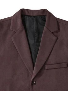 Manfinity Bizformal Men's Business Double Pocket Design Vest, Classic Autumn/Winter Mature Style Inner Layer Business Commute Suede Velvet Suit Vest - Rust Brown - View 6