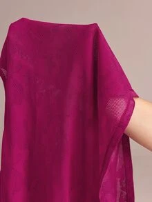 SHEIN Rhythm Era Women's Plus Size Camouflage Loose Fit Long Sleeve Sports T-Shirt Fall - Purple - View 8