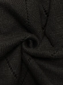 Nubod Plus Size Women's Black Argyle Sequin Long Sleeve Sweater - Black - View 9