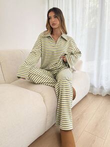 Siren Gaze 舒適女款灰色長袖居家服套裝 兩件式時尚休閒套裝 秋冬聖誕萬聖節運動風 Y2K 早午餐穿搭 - 彩色 - 查看 8