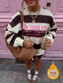 SuriyaCove Women's Sequin Pattern Casual Versatile Daily Wear Long Sleeve Sweatshirt - Apricot - View 3