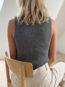 Sprig & Strand Cardigan Rompi Rajut Abu-abu Gelap Leher V Musim Gugur/Dingin - Dark Grey - View 2