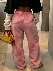 Rovax Women's Letter Print Casual Daily Sweatpants - Multicolor - View 2