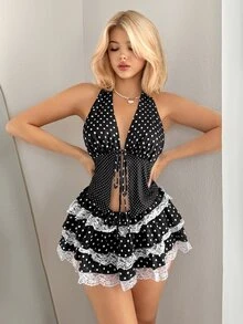 SHEIN ICON 女士日常两件套服装 - 黑與白 - 查看 6
