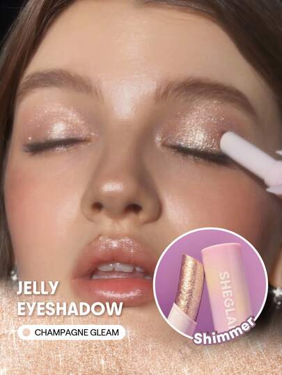 SHEGLAM Crystal Jelly Glaze Lápiz de Sombras de Ojos-Champagne Gleam Iluminador con Destellos Brillos Marca de Belleza Cosmética Maquillaje para Mujeres y Niñas