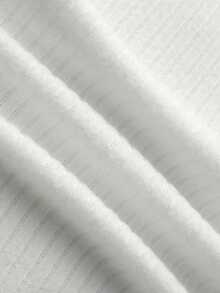Balvessa Women's Autumn/Winter Fur Collar Mixed Material Patchwork Ribbed Knit Slim Fit Long Sleeve Base Layer T-Shirt Tea Party Everyday White Elegant - White - View 5